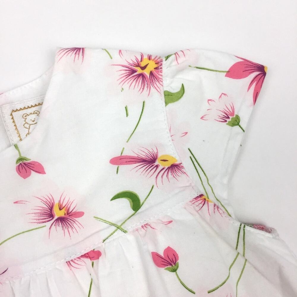 Emile et Rose White Pink Floral Dress 12 Months - Picture 4 of 8